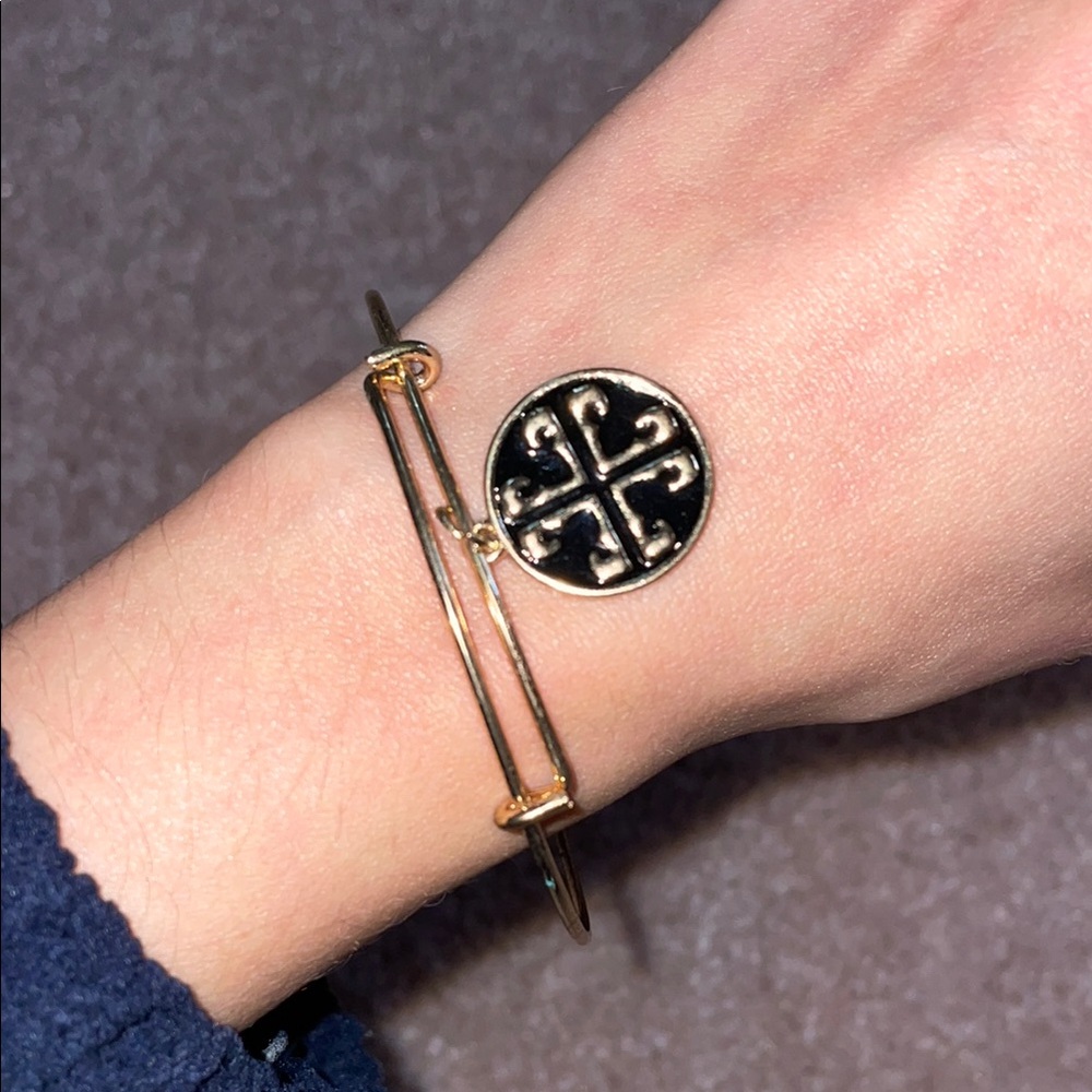 Gold and Black Bangle Bracelet